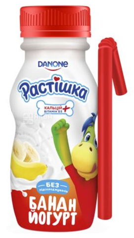 Йогурт питний DANONE Растішка банан 185г, 1,5%